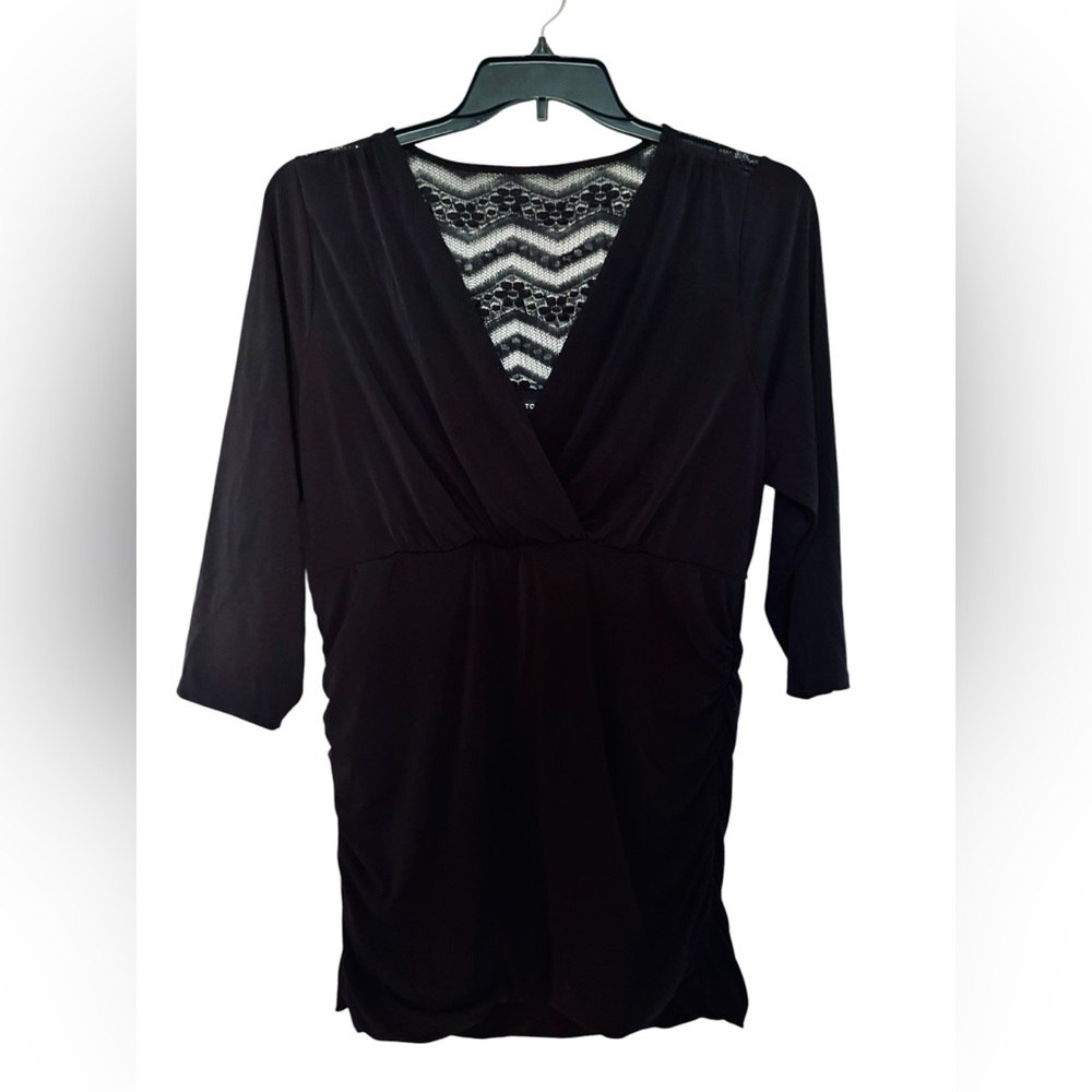 Torrid Black Lace Back Surplice Top Size 2 (2X)